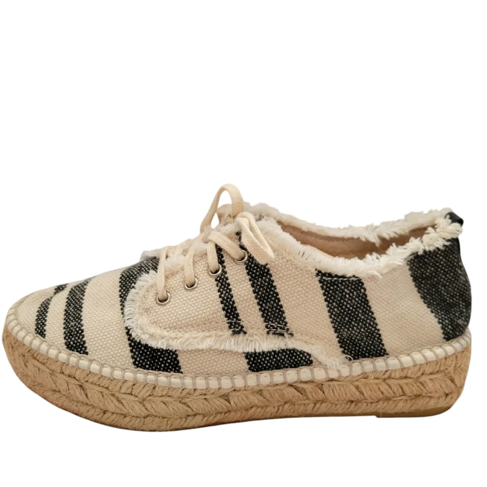 Loeffler Randall Alfie Striped Platform Espadrille Size 6/36